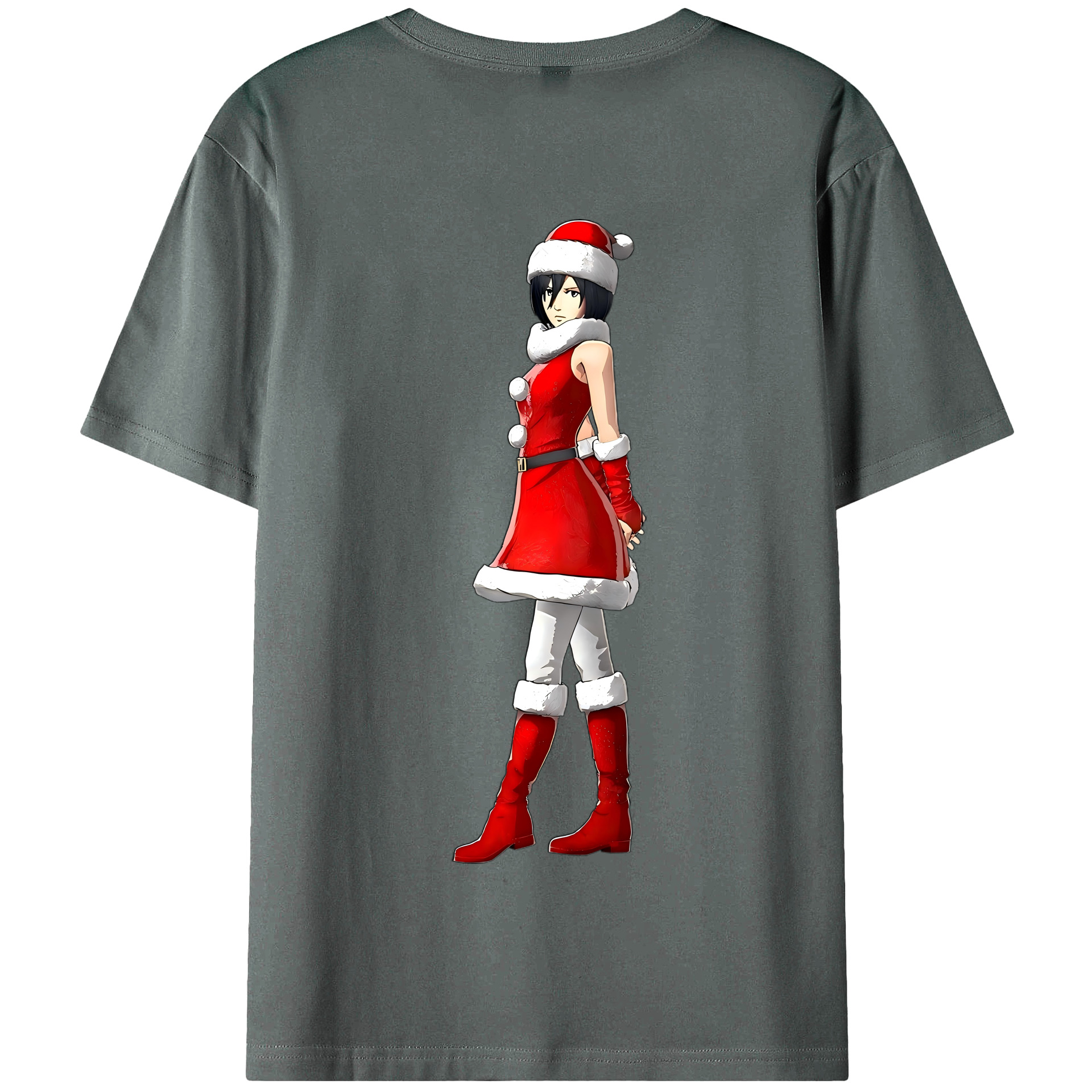 （画像用） 進撃の巨人 ミカサ·アッカーマン Attack on Titan Mikasa Ackerman 綿100％半袖Tシャツ（背面プリント）